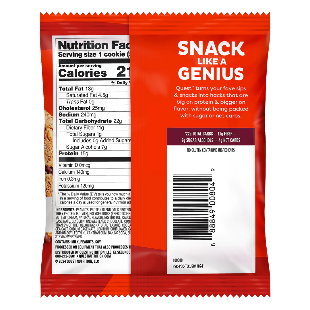 Quest Peanut Butter Chocolate Chip Cookie