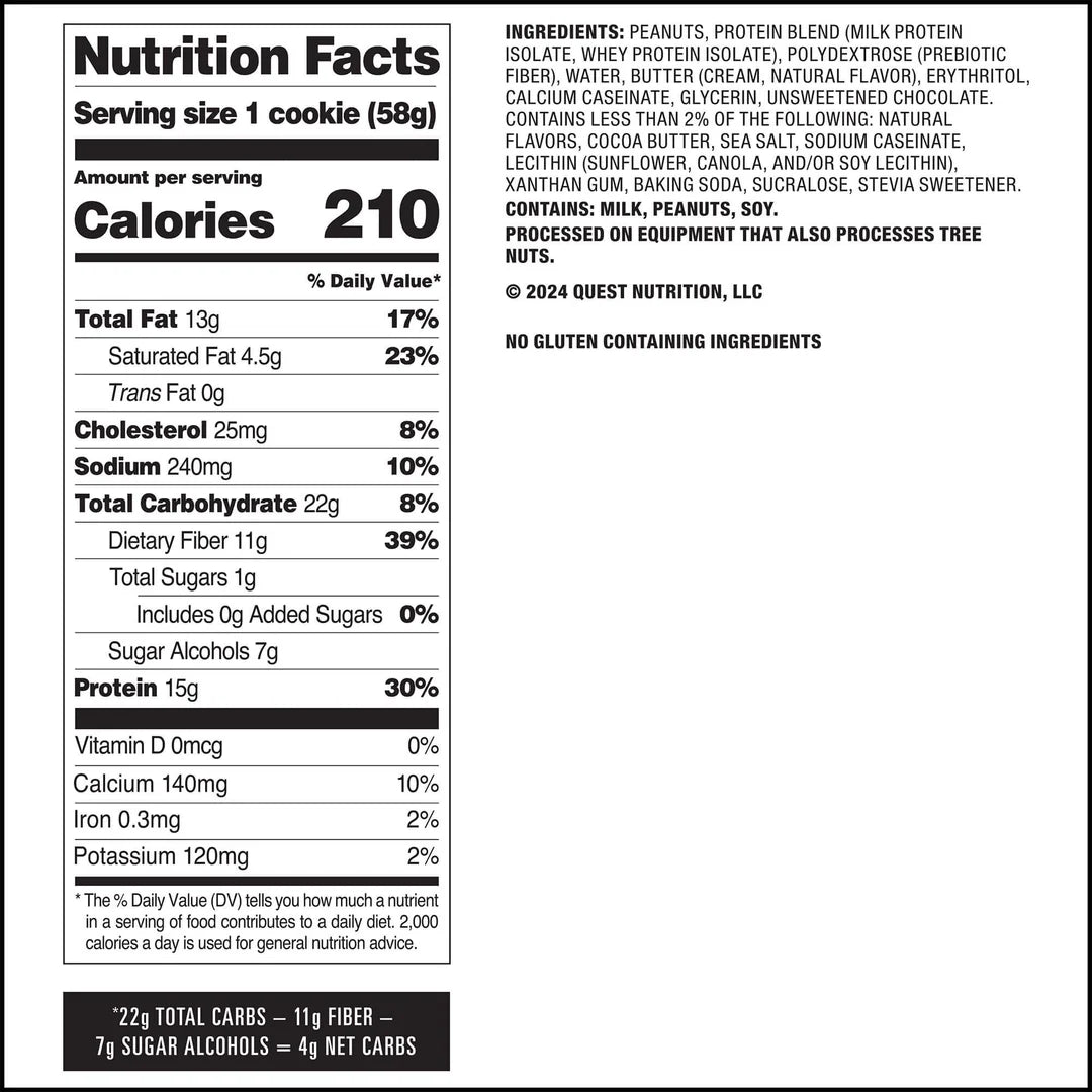 Quest Peanut Butter Chocolate Chip Cookie