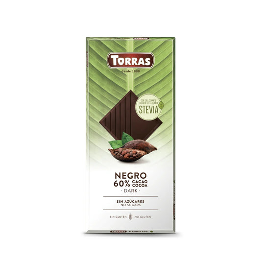 Sugar Free Dark Chocolate 60% Cacao With Stevia